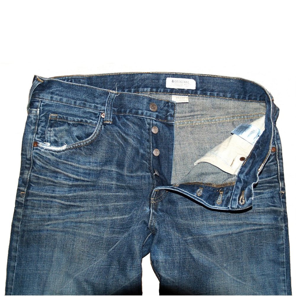 H & M - & ORIGINAL REGULAR WAIST STRAIGHT LEG Blue Jeans Size 34 - Picture 2 of 8